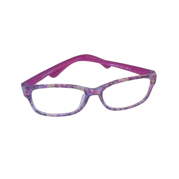 MARILYN MONROE WOMEN'S READING GLASSES +1.50 - PURPLE RECTANGLE SHAPED FRAME - Picture 1 of 2